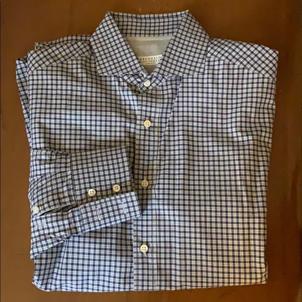 Brunello Cucinelli plaid dress shirt